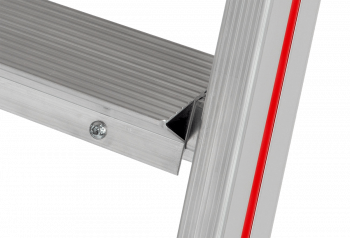 Aufsetzstufen für Glasreinigerleitern Typ 5017 & 5018 – nachrüstbar für geschraubte Sprossen, Stufenbreite 285 mm oder 300 mm, inklusive Befestigungsmaterial