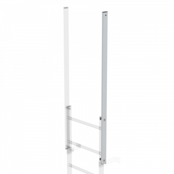 Ausstiegsholm für Steigleitern, gerade – Länge 1.600 mm, Nutzlänge 1.200 mm, erhältlich in Alu eloxiert, Alu blank, Stahl verzinkt oder Edelstahl V2A