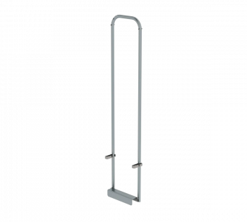 Doppelholmige, absenkbare Einstiegshilfe aus Edelstahl V4A oder verzinktem Stahl, für Leiterholm 50x20 mm, Breite 340–440 mm