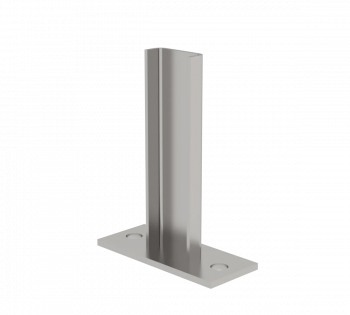 Fußplatte aus Edelstahl V4A für Schachtleitern, robuste Bodenbefestigung für sicheren Stand