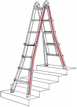 Teleskopleiter, vierteilig