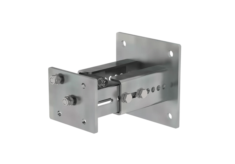 Verzinktes Distanzsegment mit verstellbarem Wandabstand 180–245 mm – robustes Montagezubehör für Grund- und Erweiterungspodeste.