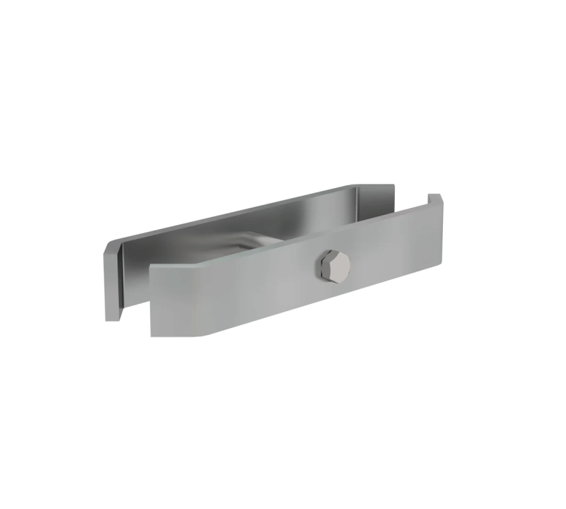 Eckverbinder aus verzinktem Stahl zur Verstärkung der Längs- und Stirnseite von Grundpodesten 800/1.000 mm.