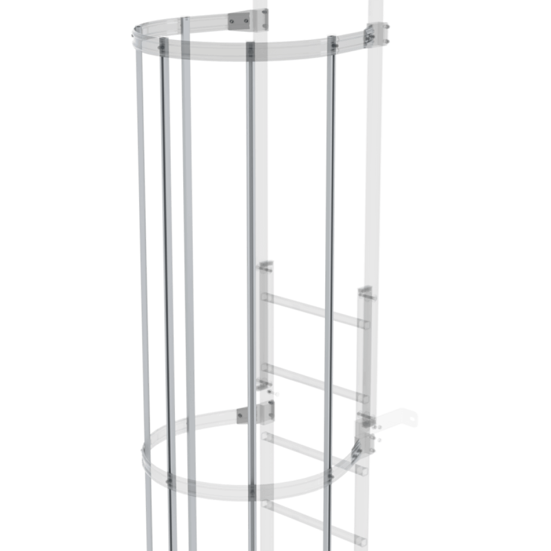 Rückenschutzstrebe 3000 mm lang für Steigleiter, erhältlich in Aluminium, Stahl verzinkt oder Edelstahl V2A