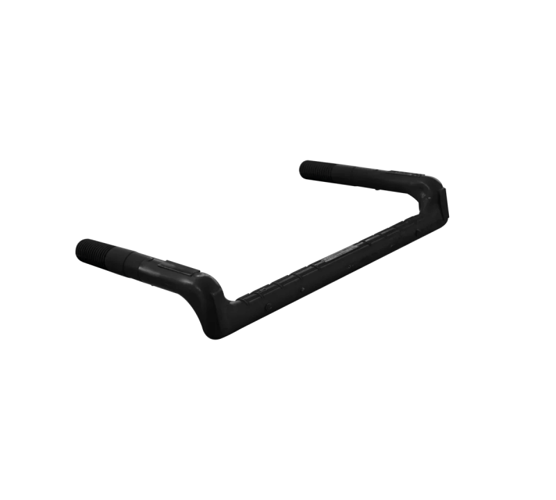 Steigbügel aus Edelstahl oder Stahl verzinkt mit Polypropylen-Ummantelung in Orange oder Schwarz, geeignet für Steigeisengänge