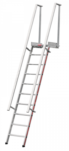 Stufenaufstieg mit Plattform